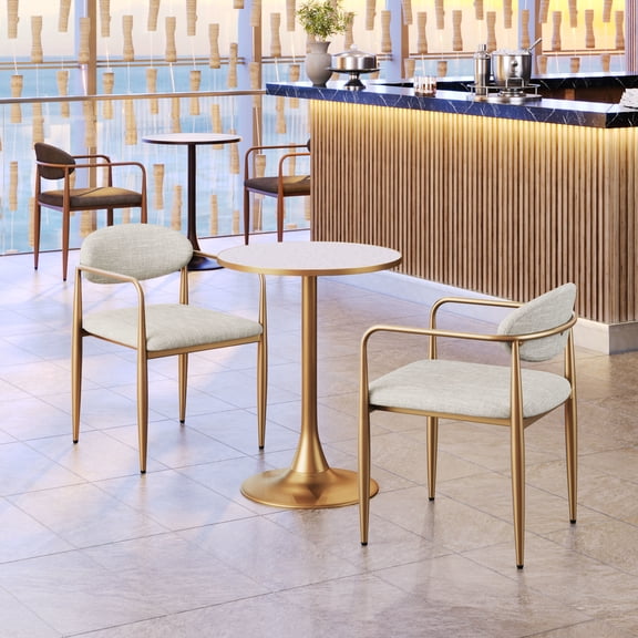 Zens Dining Chair Quill Gray Dining Chair, Modern Style, Armrest support, Plywood, Indoor Dining