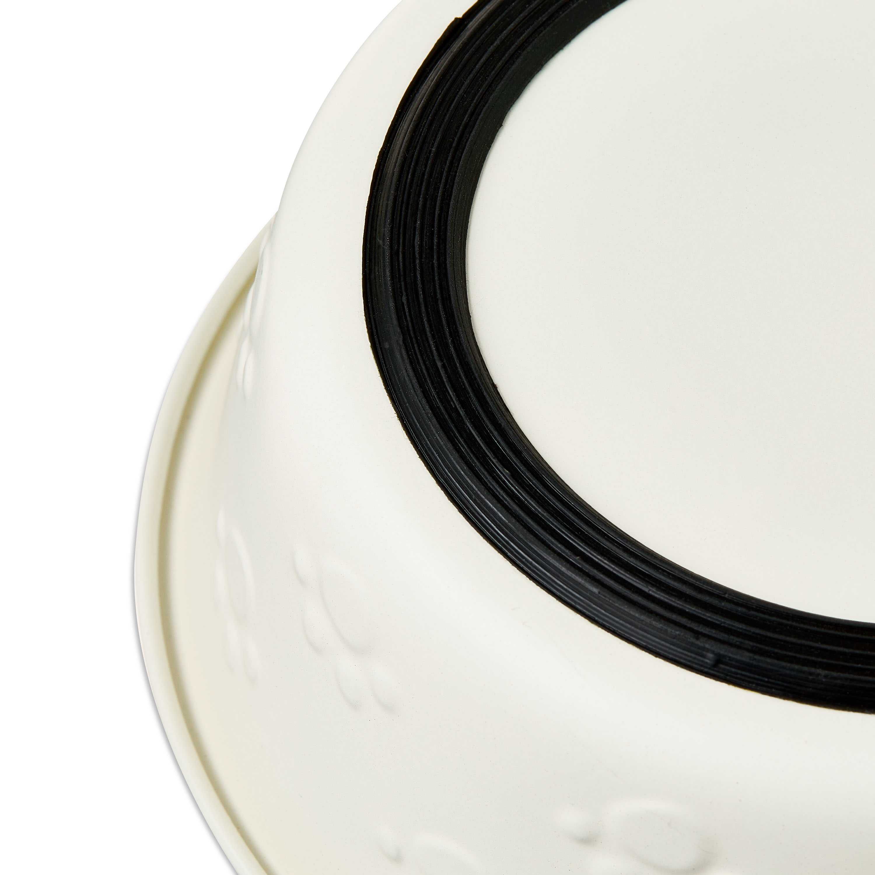 Vibrant Life Medium Stainless Steel Embossed Dog Bowl, White Paws