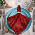 thumbnail image 3 of GZHJMY 3D Beautiful Red Roses Cloth Napkins, Set of 1 20 x 20 Inch Soft & Comfortable Polyester Dinner Napkin for Family, Restaurant, Weddings, Parties, 3 of 5