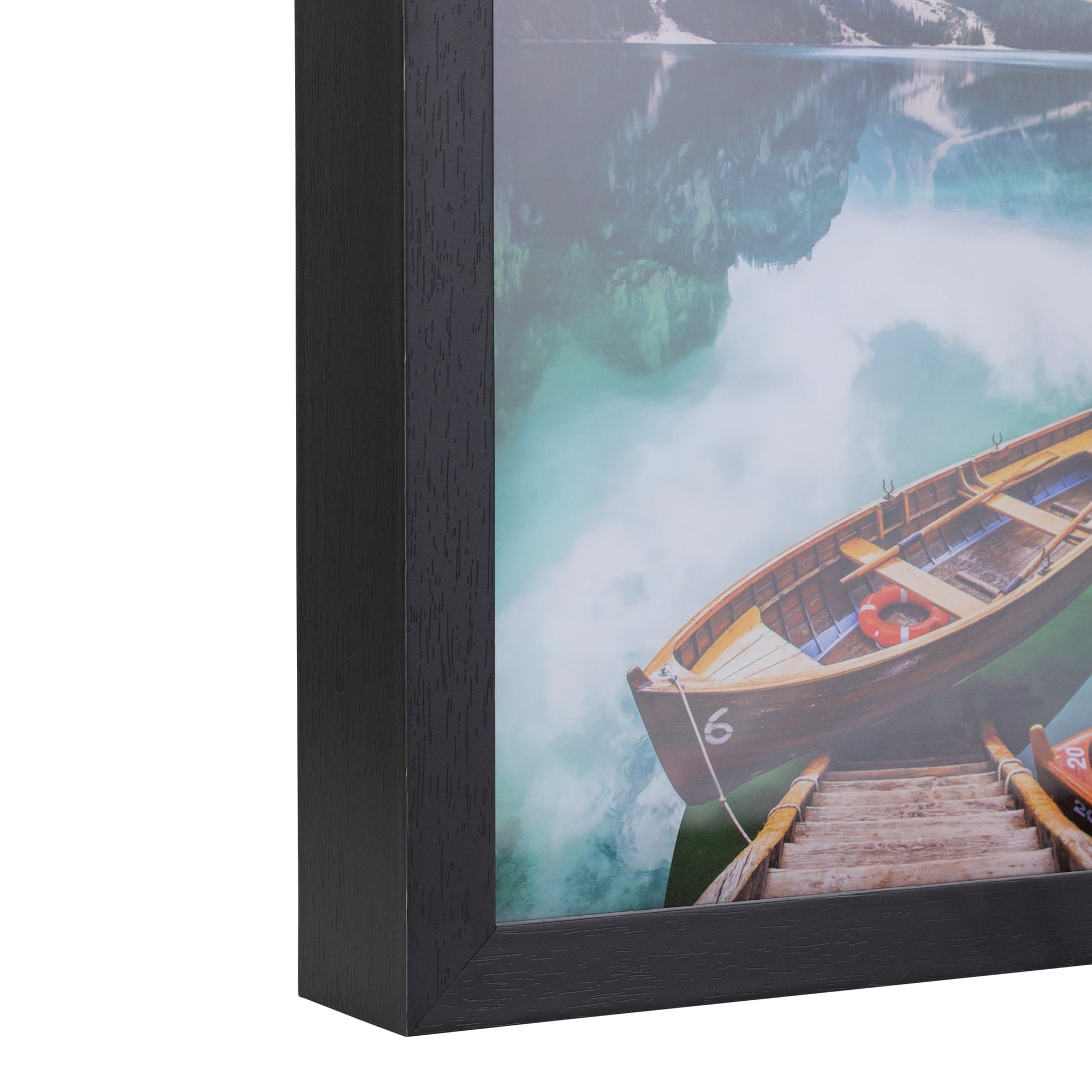 ArtToFrames 24" x 24" Woodgrain Black Shadowbox 2.5 inch Tall Picture Frame, 24x24 inch Black Wood Poster Frame (WOM-5141), 3 Pack