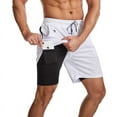 thumbnail image 1 of EIMELI Mens Swim Fitness Shorts Trunks with Compression Liner 2 in 1 Beach Swimming Trunks Quick Dry Swim Shorts with Zipper Pockets Fitness Quick Dry Pants, 1 of 6