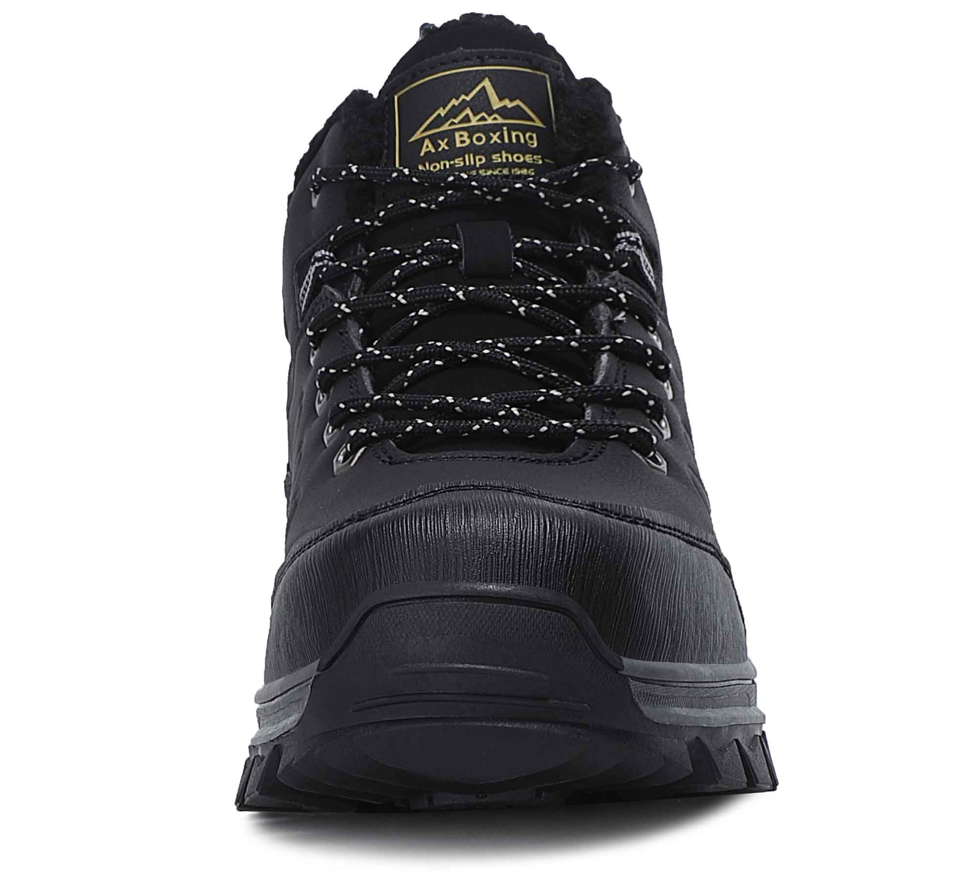 Arrigo Bello Mens Black Faux Leather Faux Fur Lined Winter Boots High Lace Up 46 ARRIGO BELLO Men Snow Hiking Boots, Winter Boots, Faux Fur  main image 4