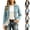 Light Blue, variant on Womens Denim Jacket Button down Notch Collared Open Front Outerwear Lace Trim Hem Vintage Casual Lightweight Jean Coat Blue S