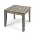 thumbnail image 3 of Benjara Bops Outdoor Square Side Table- 20" Gray Weather-Resistant Wood, 3 of 5