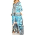thumbnail image 3 of Sakkas Milanna Women's V neck Short Sleeve Vibrant Print Caftan Dress Cover-up - Print-3 - One Size, 3 of 5