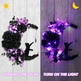 thumbnail image 4 of Halloween Moon Wreaths for Front Door, Black Cat on Moon Wreath Halloween Decor, Spooky Halloween Decorations Crescent Moon Wreath for Home Party Window Wall Indoor Outdoor, 4 of 7