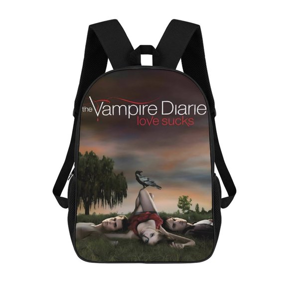 Diarios de Vampiros-theme Backpack, Campus style schoolbag Bookbag with Adjustable Shoulder Straps And Large Zip Compartment, Unisex Travel Bags.
