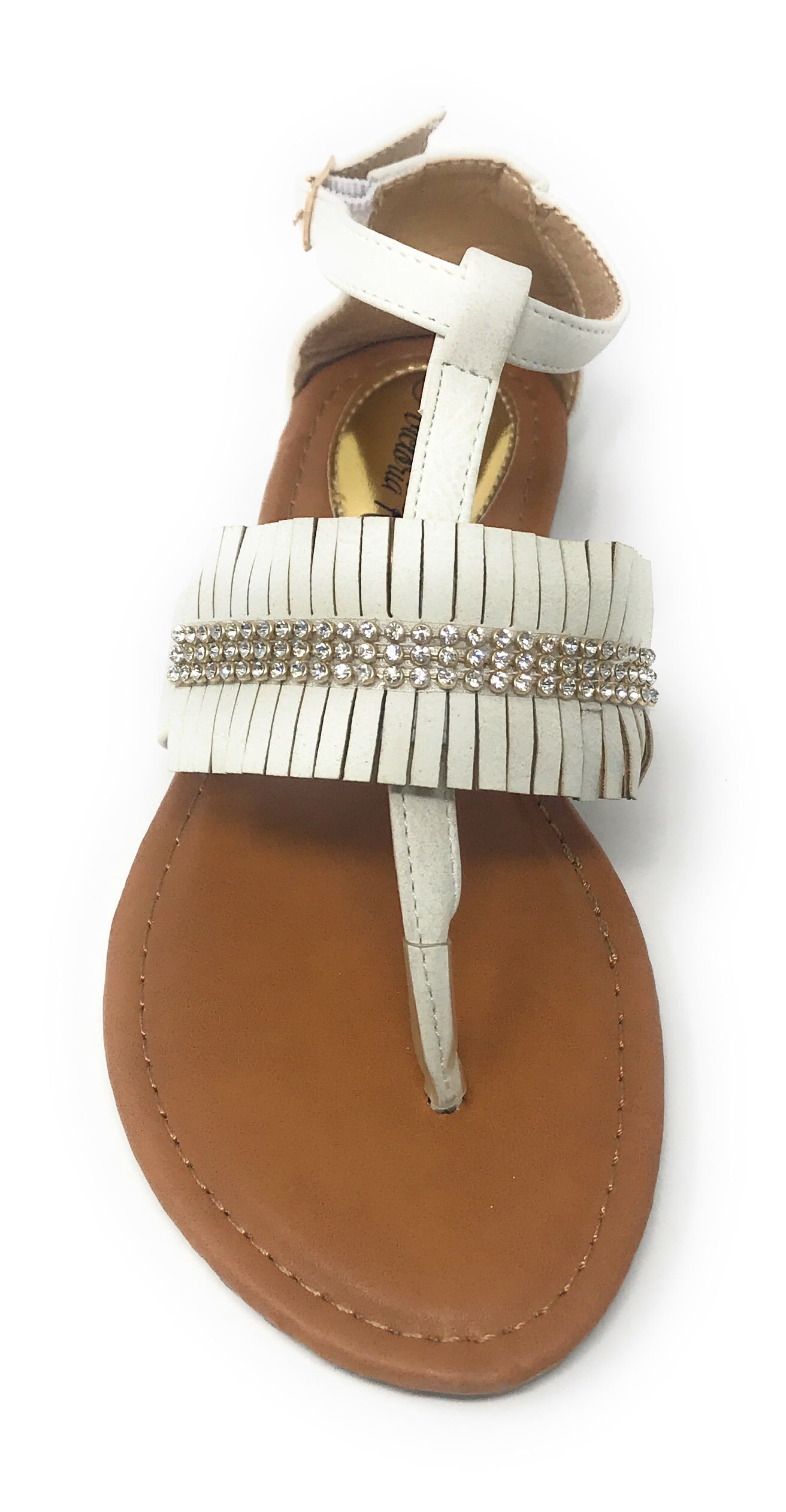 Victoria K Women's Fringed and Rhinestone Sandals