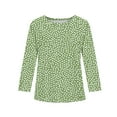 thumbnail image 5 of Abcomgle Kids Long Sleeve Shirt Girls Crewneck Winter Tee for Girls Casual Basic Girls Tops Cute Polka Dot Girls Sweatshirts 4-5 Years,Green, 5 of 6