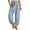 Blue, variant on TEMOFON Wide Leg Pants Womens Waffle Knit Casual Drawstring Elastic Waisted Palazzo Harem Pants with Pockets Womens Clothes Baggy Lightweight Beach Work Trousers