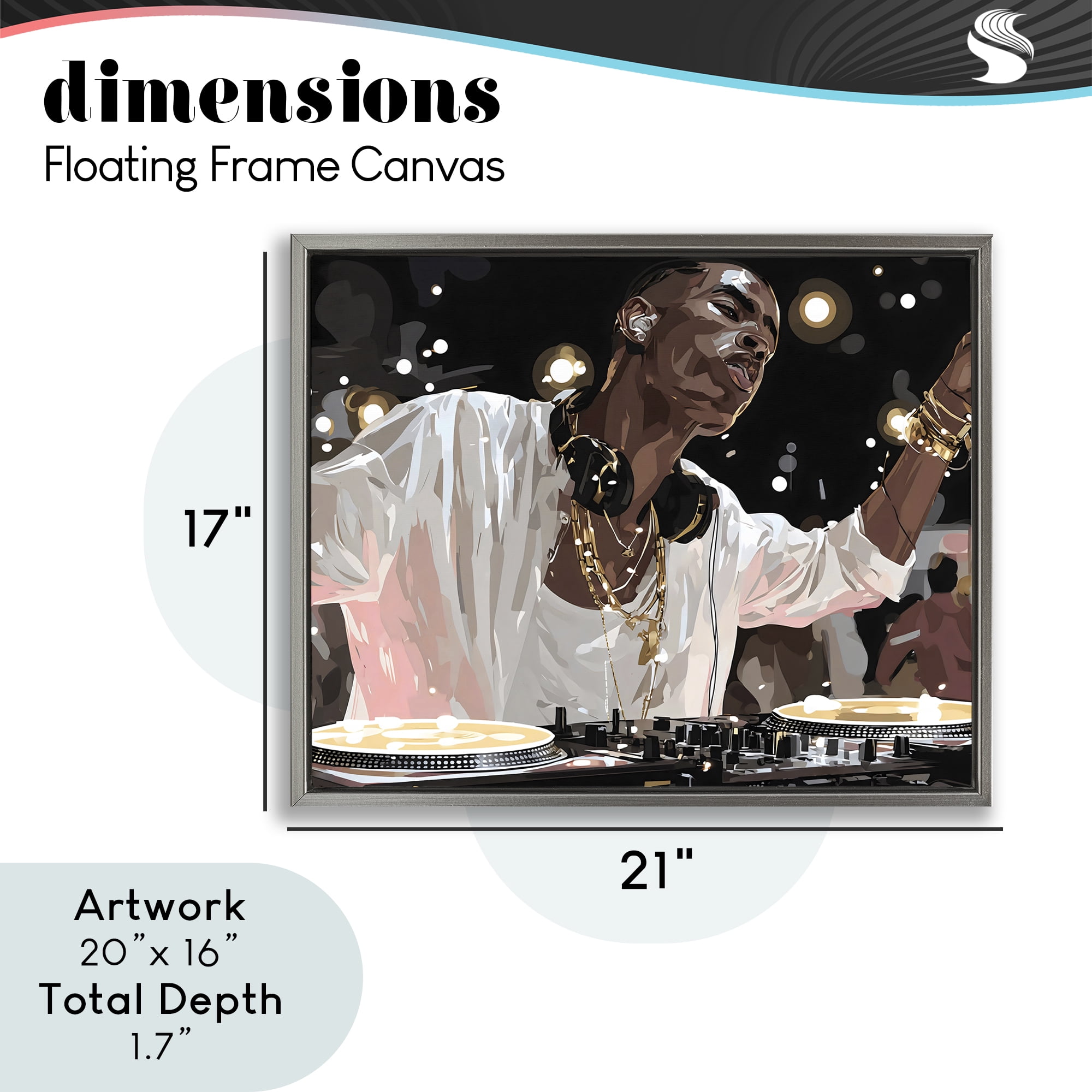Stupell Industries Music In His Soul Gray Framed Floater Canvas Wall Art, design by Franklyn Gregory