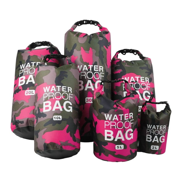 Almencla 6Pcs Waterproof Dry Bag Backpack Dry Storage Bag for Kayaking Boating Hiking rose
