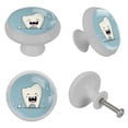 thumbnail image 4 of Tooth Fluorescent Drawer Pulls with Screws: Round 4-Pack of Glow-in-the-Dark Knobs for Cabinets, Wardrobes, and Dressers - Furniture Decor with Added Style and Practicality, 4 of 6
