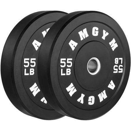 AMGYM LB Bumper Plates Olympic Weight Plates, Bumper Weight Plates, Steel Insert, Strength Training