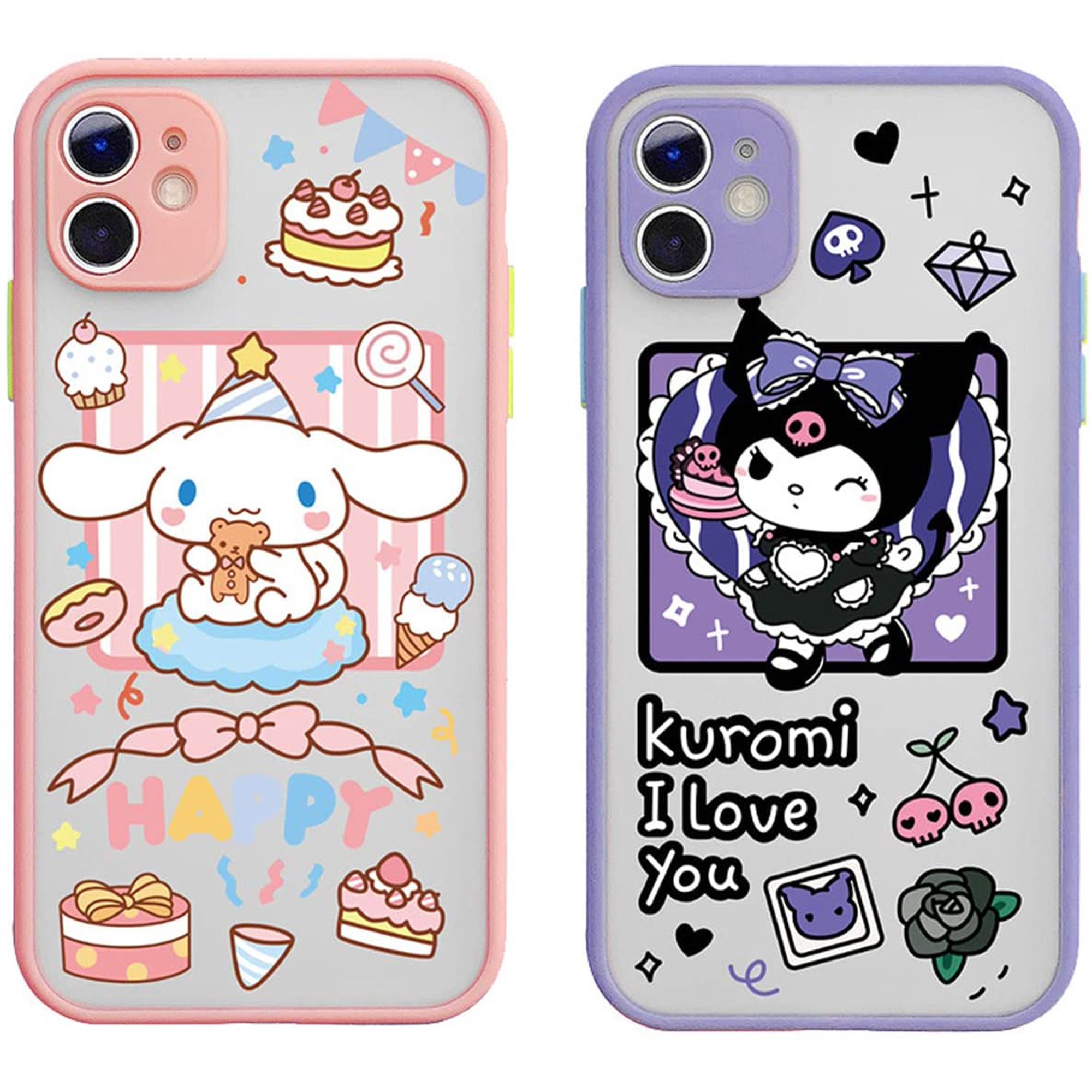 Cute Iphone 11 Pro Case 2 Pack Clear Frosted Pc Back Anime Cartoon Kawaii Little Devil White Dog Tpu Bumper Silicone Slim Shockproof Case For Iphone 11 Pro Purple Pink Walmart Canada