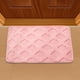 thumbnail image 3 of Felpudo absorbente de color liso para baño | Felpudo de poliéster supersuave con borde multiestampado | Alfombra antideslizante para entrada de ducha de 38 x 58 cm para el hogar, 3 of 4