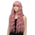 thumbnail image 2 of Ediodpoh Women Girl Long Curly Synthetic Wig Quality Hair Natural Pink Party Wigs for Women pink, 2 of 6