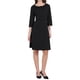 thumbnail image 2 of Vestido de mujer con cuello Peter Pan Hobemty, manga 3/4, corte A, elegante, para trabajar, talla 2XL, negro, 2 of 4