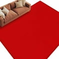 thumbnail image 2 of Christmas Red 5x7 Area Rugs, Farmhouse Solid Red Color Modern Art Non-Skid Rubber Backing Large Rectangle Rugs - Living Room Bedroom Home Office, Indoor Floor Mat Carpets Washable Rug, 2 of 9
