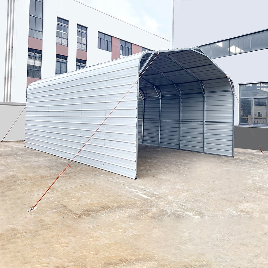 20' x 30' Heavy-Duty Metal Garage – 14-Gauge Steel Frame, 13' Peak Roof  Carport