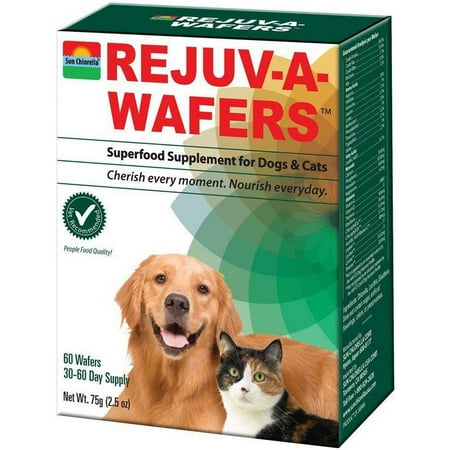 Sun Chlorella Rejuv-A-gaufrettes, chiens et chats, 60 CT