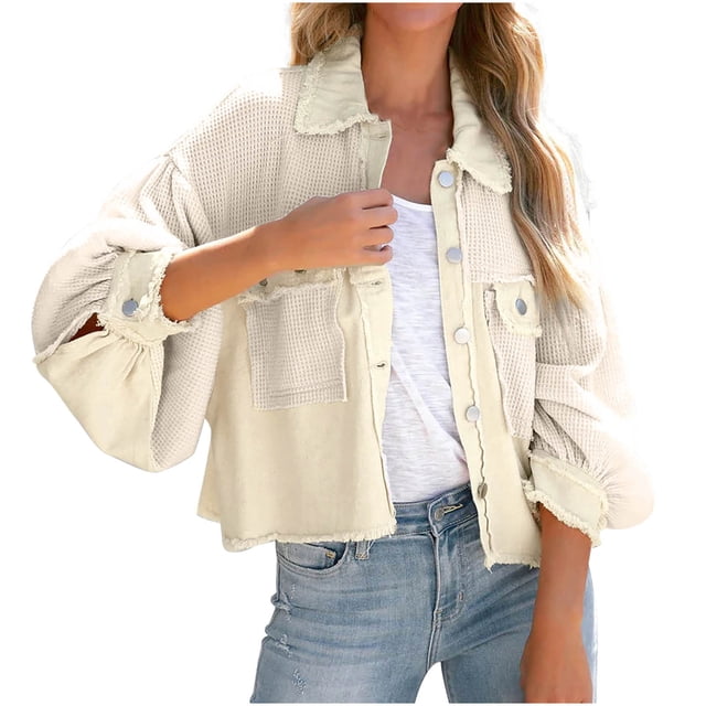 IROINID Surchemise pour Femmes, Veste à Manches Longues, Couleur Unie, Col Rabattu, T-Shirt Confortable, Blouse d'Automne
