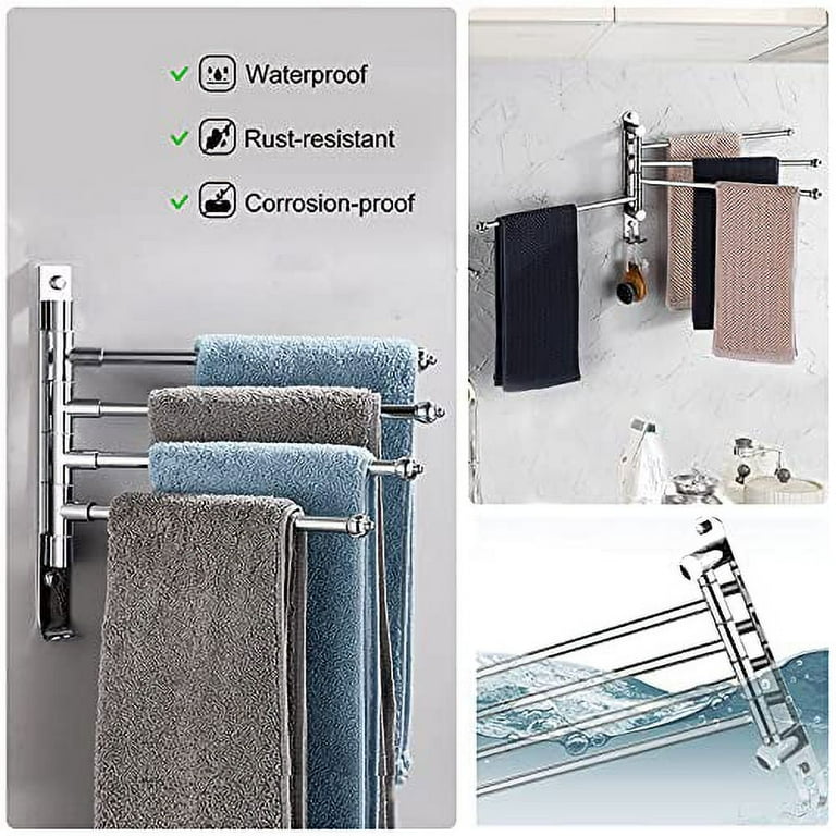  Towel Rack Wall Mounted, LAFEALO Silver Towel Rack for Bathroom,  Bath Towel Holder,Bathroom Organizer, Bathroom Towel Storage,Washcloths in  Small Bathroom/RV/Camper : Home & Kitchen