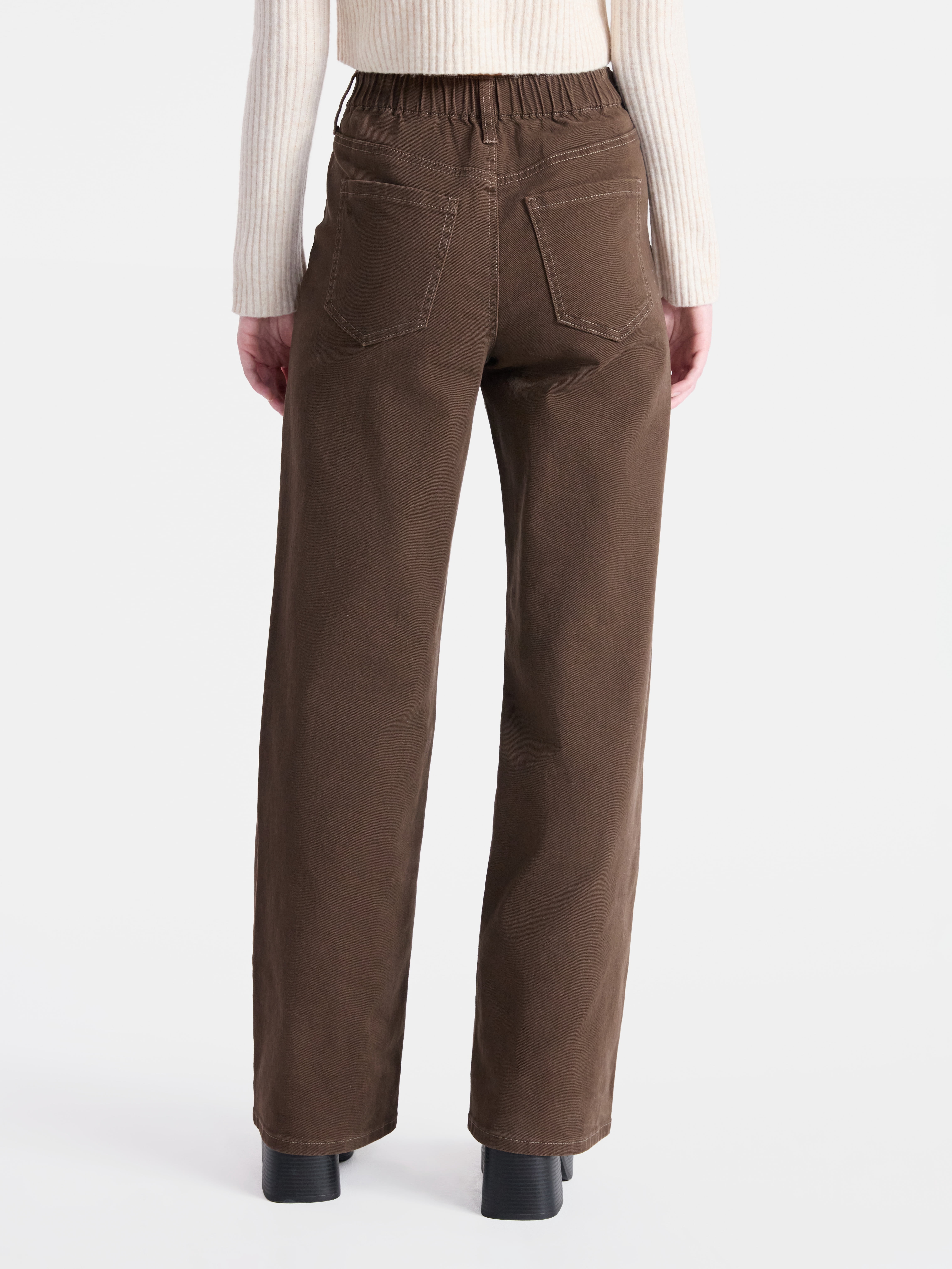 No Boundaries High Rise Baggy Wide Leg Jeans, 32" Inseam, Women's and Women's Plus Sizes XXS-4X