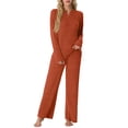 thumbnail image 2 of MINTREUS Women's Pajama Set Long Sleeve Lounge Set Ribbed knit Sleepwear Two Piece Pjs Set with Pocket, 2 of 6