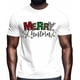 thumbnail image 2 of Camisetas informales de manga corta con hojas de acebo y feliz Navidad para hombre. Camisetas gráficas., 2 of 8