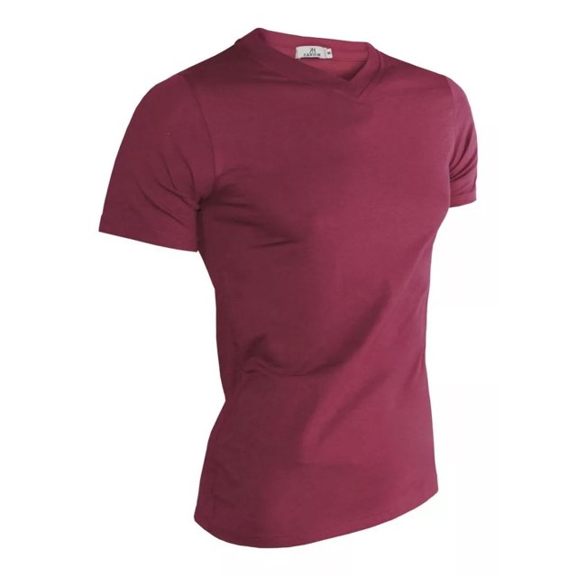 Playera Lisa Cuello V Para Hombre