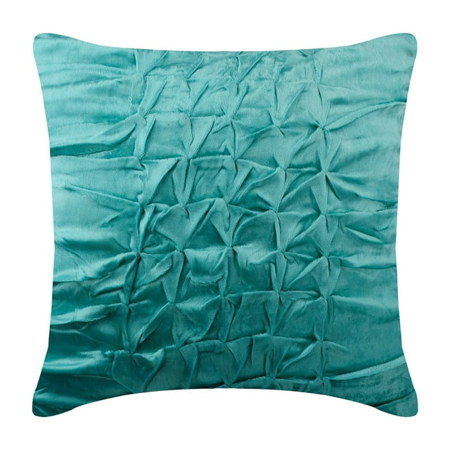 Turquoise Blue Pillows Cover, Textured Knotted Solid Color Pillows Cover, 18x18 inch (45x45 cm) Throw Pillow Covers, Square Velvet Pillows Cover, Checkered Modern - Turquoise Knots