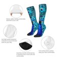 thumbnail image 3 of Fotbe Beautiful Blue Peacock Calcetas Divertidas Estampadas para Hombre y Mujer, Calcetas de Algodón hasta la Rodilla para Caminar, Correr, Enfermería y Embarazo, 3 of 6