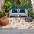 thumbnail image 2 of Peach Outdoor Rug for Patio/Deck/Porch, Non-Slip Large Area Rug 4 x 6 Ft, Spring Floral Green Leaf Botanical Pink Fruit Rustic Indoor Outdoor Rugs Washable Area Rugs, Camping Rug Carpet Runner, 2 of 8