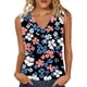 thumbnail image 3 of TaTaai Ladies Fashion Tshirt Sleeveless V Neck Printed Camisole Strap Detail Top Lightweight Spring Summer Daily Wear Gift, 3 of 6