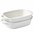 thumbnail image 1 of Bruntmor ceramic 85x6 Baking Dish for Roasting And Lasagna Pan, Oven safe, Set Of 2 casserole Bakeware with Handle Rectangula, 1 of 6