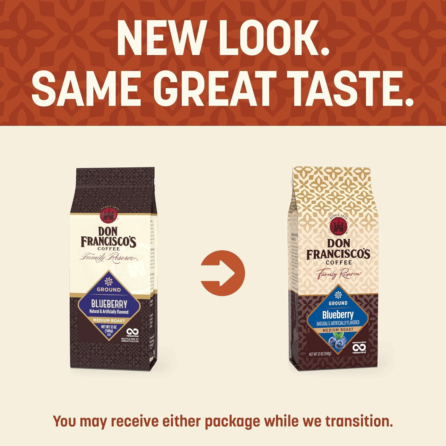 Don Francisco's Premium Blueberry Flavored Ground Coffee: 100% Arabica Beans, Rich Aroma, Perfect for Drip, Pour-Over, and French Press (3 X 12 oz Bag)