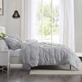 thumbnail image 6 of Twin Duvet Cover Set Light Grey - Soft Double Brushed Duvet Set with Button Closure & Corner Ties, 2 Piece Luxurious Pinch Pleated Duvet Cover Set 68x90 Inches with 1 Pillow Sham, 6 of 9