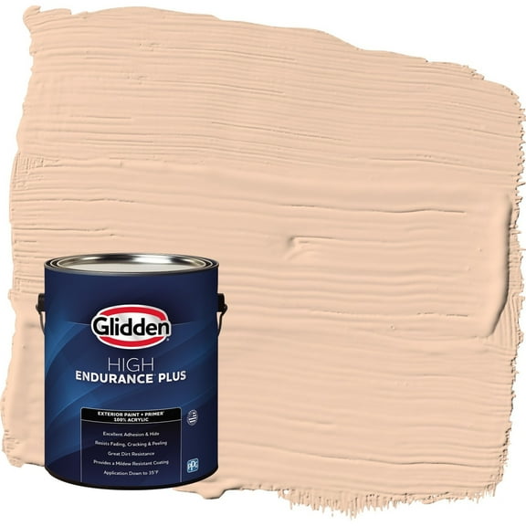 Glidden HEP Peach Darling / Orange Satin Exterior Paint with Primer, 1 Gallon