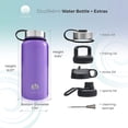 thumbnail image 7 of ALBOR Triple Insulated Water Bottle with Straw and 4 interchangeable lids Stainless Steel And Leak Proof 32 Oz Lilac, 7 of 7