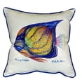 thumbnail image 2 of Betsy Drake Blue Ring Angelfish Large Indoor/Outdoor Pillow 18x18, 2 of 3