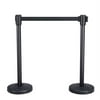 Retractable Belt Stanchion Set Crowd Control Barrier Black