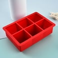thumbnail image 6 of BPA-Free Reusable Ice Cube Tray – Non-Stick Easy Release, Odor-Proof Compact Freezer Storage for Cocktails/Snacks, Durable Design (6.3x4.3x1.9in) Red, 6 of 7