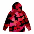thumbnail image 4 of TIREOW Girls Hoodies Cute Heart Print Long Sleeve Hooded Sweatshirts Trendy Versatile Loose Casual Pullover Sweatshirts Tops, 4 of 5