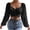 Black, variant on Womens Tops Fashion Puff Long Sleeve Shirts Trendy V Neck Solid Blouses Sexy Slim Fit Drawstring Crop Top Ladies Going Out Tops Fasion Fall Winter Casual Blouses