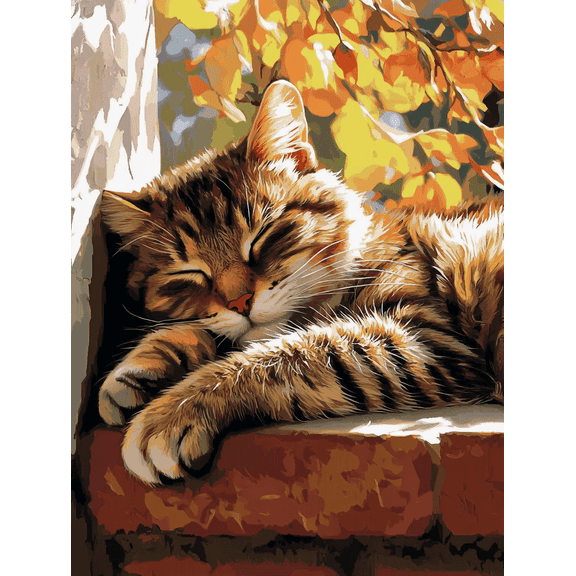 Sleeping Cat Canvas Print/Wall Art， Perfect for Living Room， Bedroom， Office， Kitchen， and Bathroom Decor