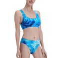 thumbnail image 2 of Daiia Blue Shell printed 2 piece Swimsuit Bikinis for Women High Waisted Racerback Bathing Suits Summer Tummy Control Scoop Neck Swimwear-Medium, 2 of 8