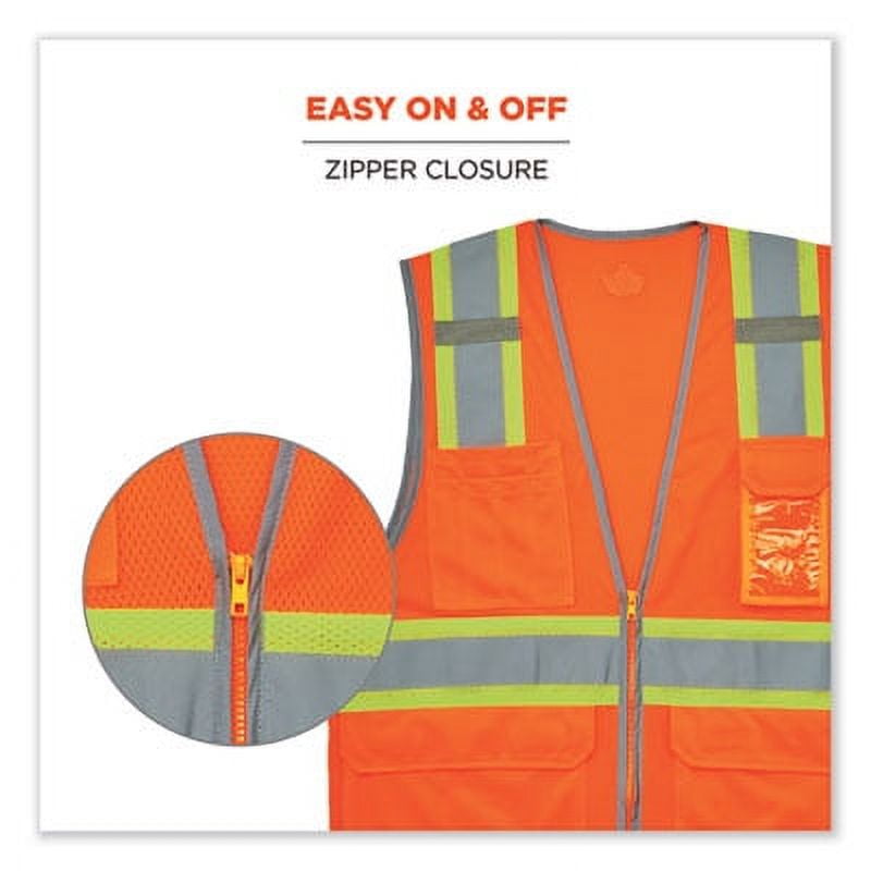 Ergodyne GloWear® 2-Tone Mesh Hi-Vis Type-R Class 2 Safety Vest, 4X, Orange