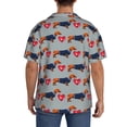 thumbnail image 3 of Fotbe Dachshund Dog Heart Camisa Estampada de Manga Corta para Hombre, Casual de Verano, Estilo Playero, Sin Arrugas-XX-Large, 3 of 5