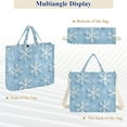 thumbnail image 6 of FORMRS Womens Corduroy Tote Bag Crossbody Shoulder Handbag with Pocket, Blue Snowflake, 6 of 7